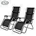 PARTYSAVING Infinity Zero Gravity Outdoor Lounge Patio Folding Reclining Chair Black Set of 2 APL1001