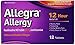 Allegra Adult 12-Hour Allergy Relief Tablets, Non-Drowsy Indoor and Outdoor Allergy Medicine, 60 mg Fexofenadine HCI Antihistamine Pill, 12-Count
