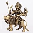 Antique Goddess Durga Metal Sculpture