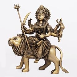 Brass Statues of Hindu Goddess Durga from India