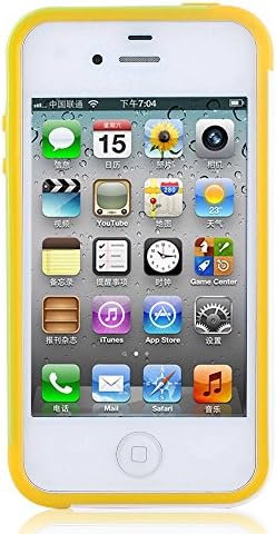 Iphone 4 Case, Iphone 4s Case, Tekkmon Slim TPU Hybrid Skin Cover for Iphone 4 4S, Yellow
