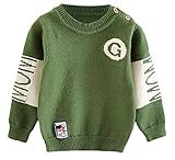 (コ-ランド) Co-land キッズ ニットセーター ベビー服 男の子 丸首 長袖 配色 子供服 こども 男児プルオーバー 秋冬トップス ボーイズ カジュアル グリーン 100