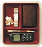 Velvet Jewelry Tray - Stacking Personal Valet (Burgundy) (1.5" H x 8.25" W x 9.25" D)