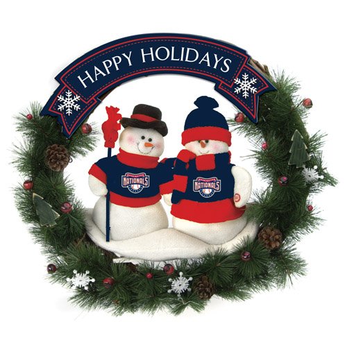 Pack of 2 MLB Washington Nationals Snowmen Christmas Wreaths