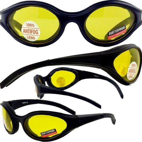 Windmaster Foam Padded Motorcycle Sunglasses Clear Lenses