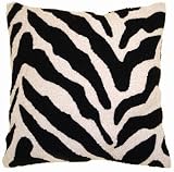 Black Zebra Stripe Jellybean Indoor Outdoor Pillow