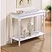 Home Accent White Wood Carved Top Sofa Console Table