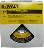DEWALT DW4905 6-Inch Crimped Bench Wire Wheel, 5/8-Inch-1/2-Inch Arbor, Wide Face .014-Inch