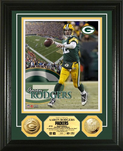 NFL Green Bay Packers Aaron Rodgers 24KT Gold Coin Photo Mint