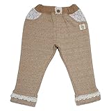 2016年 秋冬 UZULAND ウズランド 裏起毛 折り返し レース ロングパンツ ベージュ◇95cm