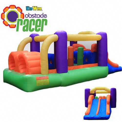 Kidwise Inflatable Obstacle Racer Bounce House with Slide
