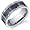 Brushed Finished Mosaic Design Center Black Band 7.5mm Comfort Fit Mens Tungsten Carbide Wedding Band Ring Size 8