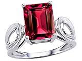 Original Star K(tm) Large Emerald Cut 10x8mm Created Ruby Solitaire Ring