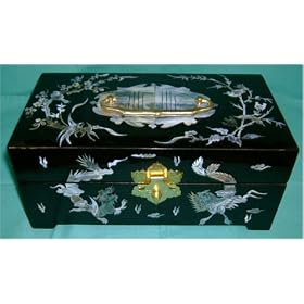 Jewelry Boxes Asian Art Dragon Bird Mother Pearl Black Gift Ideas