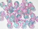 35 Stueck Glasperlen SUN in Farbe: tuerkis - rosa 8 mm