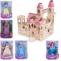 Melissa and Doug Deluxe Wooden Folding Princess Castle With Glitter Princess Bundle