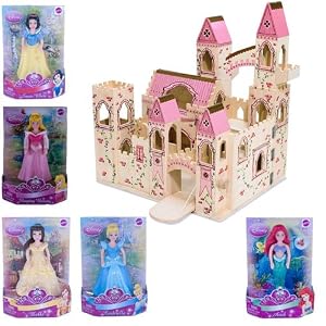 Melissa and Doug Deluxe Wooden Folding Princess Castle With Glitter Princess Bundle by 