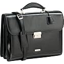 Enzo Rossi ER21203 Leather shoulder 2 gusset flapover briefcase / attache