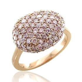 14k Pink Gold Pebble Natural Fancy Pink Diamond Ring-2.10 carat