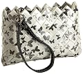 Nahui Ollin Camera Bag Wristlet,Black/Butterflies,one size