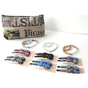 Rhinestone Bling Hair Barrette Set of 6 Pairs of Assorted Stylized Butterflies Colors