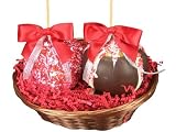 Two Gourmet Caramel Apples Valentine Gift Basket