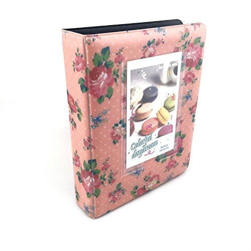 Hellohelio Fuji Instax Photo Album for Fuji Instax Mini 7s /8/8+/70/90/25/50s/ Polaroid Cameras (Pink)