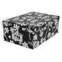 Photo Box in Black with White Floral Pattern by Pioneer Photo Albums