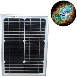 HQRP 12W (Size of 10 Watt / 10W) Mono-crystalline Solar Panel 12 Watt 12 Volt in Anodized Aluminum Frame plus HQRP Coaster