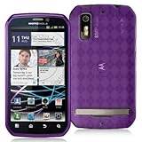 High Gloss Argyle Purple Flexible TPU Cover Skin Phone Case for Motorola Ph ....