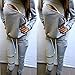 Jubileens Sexy Women's 2 Pieces Long Sleeve Sweatshirt and Pants Tracksuit Outfits (XL, Grey)