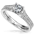 One of a Kind 1 1/5ct TW Certified Asscher Diamond Engagement Ring in 18k Gold