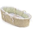 Badger Basket Moses Basket in Natural and Sage Gingham