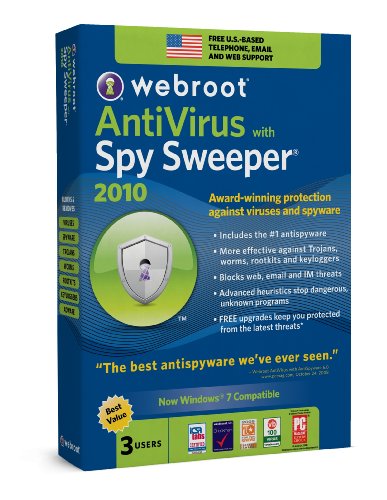 Webroot Antivirus with Spy Sweeper 3-User