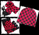 Winter Schal Set - Red Checker