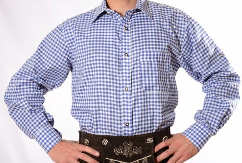 Lederhosen Shirt, Trachten Shirt, Oktoberfest Shirt, Bavarian Shirt blue