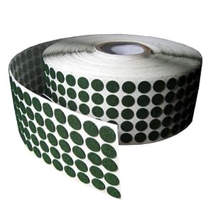 GREEN ADHESIVE KISS CUT FELT BUTTON ROLLS - MEDIUM DUTY 1 16 THICK, 5 8 DIA, 8000 PCS by 