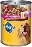 Pedigree Meaty Ground Dinner with Chopped Beef Food for Dogs, 13.2-Ounce Cans (Pack of 24)