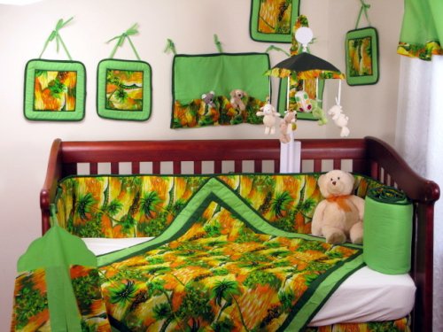 Hawaiian unisex 9 piece crib bedding set
