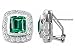 7.50 cttw 925 Sterling Silver 14K White Gold Plated Lab Created Emerald Cut Emerald Earrings