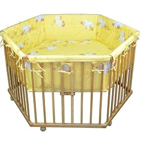 "Honey Bee" Deluxe Wooden Playpen-Hexagonal
