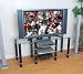 Walker Edison Dynasty 60-Inch TV Stand, Clear/Black