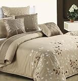7 PC. COTTON OVERSIZED COMFORTER SET W/ EMBROIDERED FLORAL VINES
