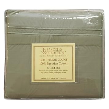 JS Sanders 1500 Thread Count Sheet Set King Size Olive Green