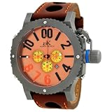 Adee Kaye #AK7220-MT93 Men's Titanium Finish Oversized Chronograph Watch