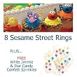 Sesame Street Cakes Cupcakes (ss-r)- 8 Re-Usable Cake Rings & Party Favors