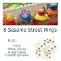 Sesame Street Cakes Cupcakes (ss-r)- 8 Re-Usable Cake Rings & Party Favors