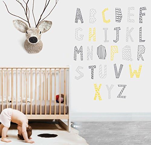 Nursery Wall Decals - Hipster alphabet - Large Size