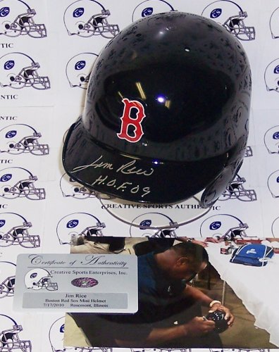 Jim Rice Hand Signed Boston Red Sox Mini Helmet