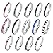 Women's Stainless Steel Eternity Ring Band CZ Black Wedding Charm Elegant